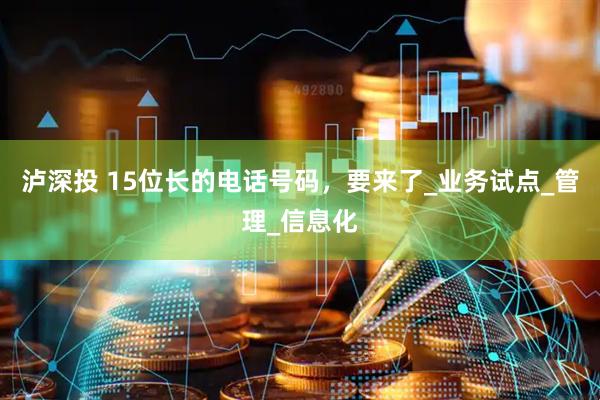 泸深投 15位长的电话号码，要来了_业务试点_管理_信息化