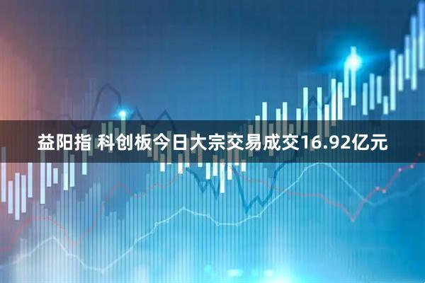 益阳指 科创板今日大宗交易成交16.92亿元